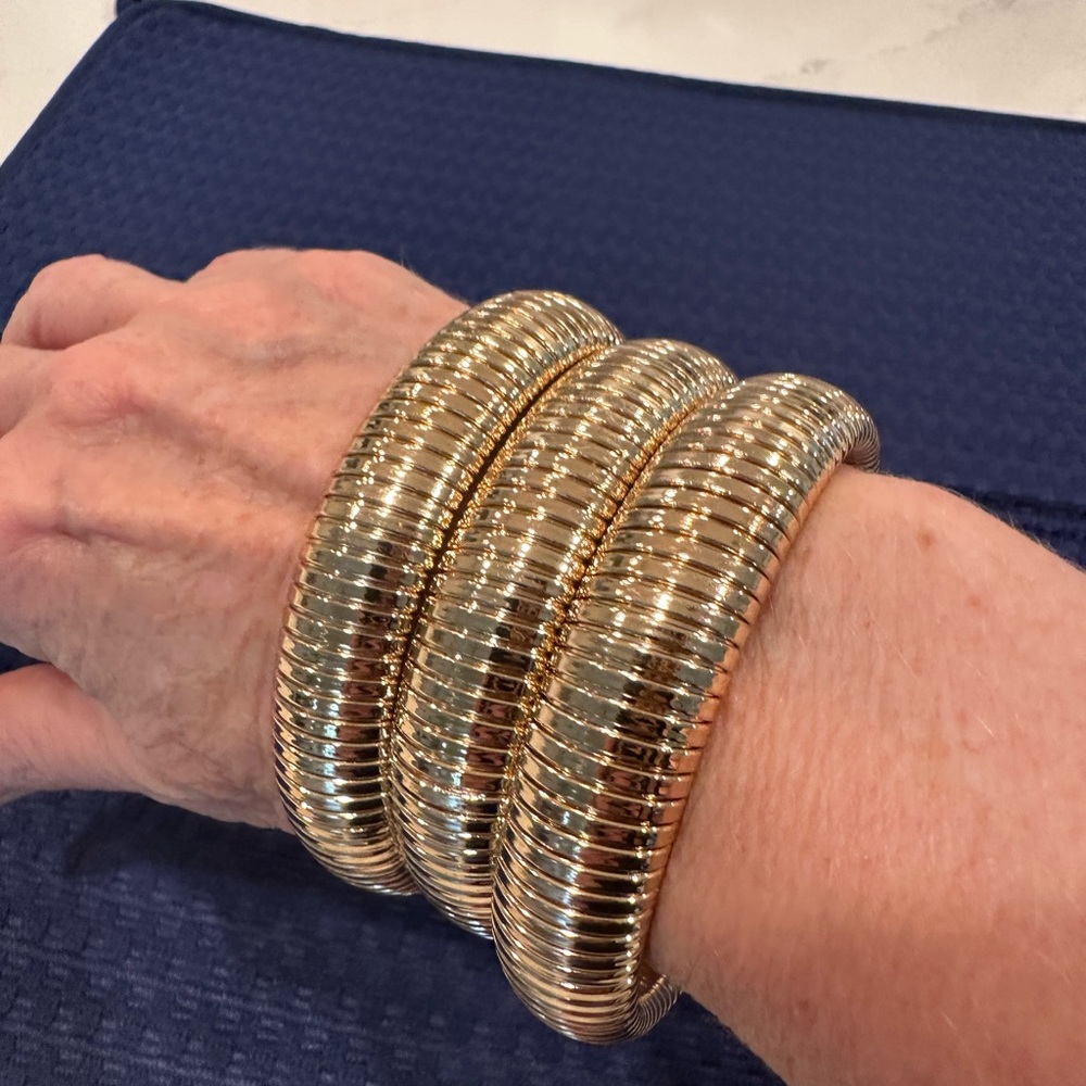 Ettika Gold Coil Bracelet Trio